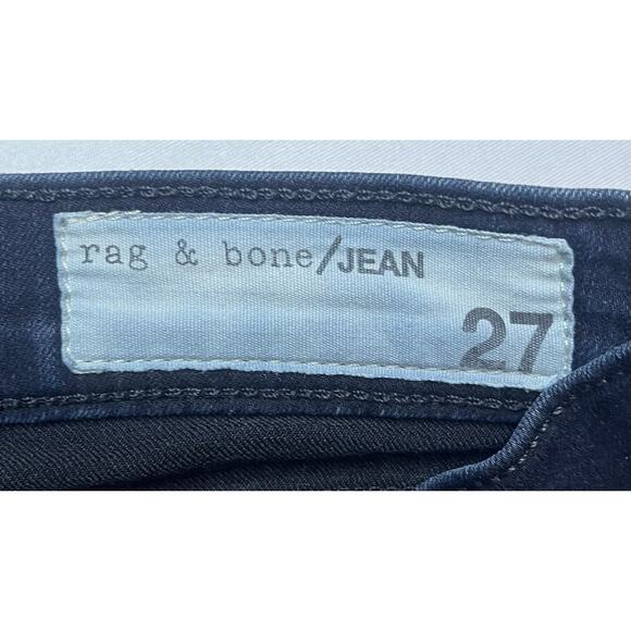 Rag & Bone Women's Blue Raw Hem Capri Jeans Mid-Rise Stretch Skinny Fit Size 27 - Picture 7 of 9